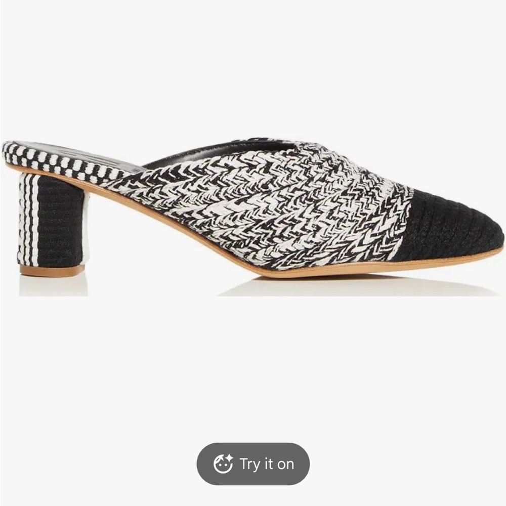 Anatolina Chic Black and White Women's Mules. With card and dust bag.
